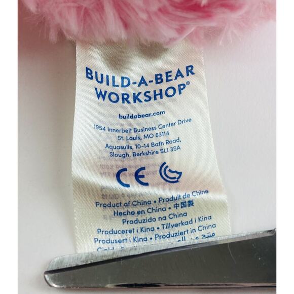 Build A Bear Plush Teddy Pink Soft Heart Nose Stuffed Animal Kitty White Scruffy - Picture 7 of 11